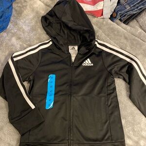 Adidas Kids Black and White Hoodie